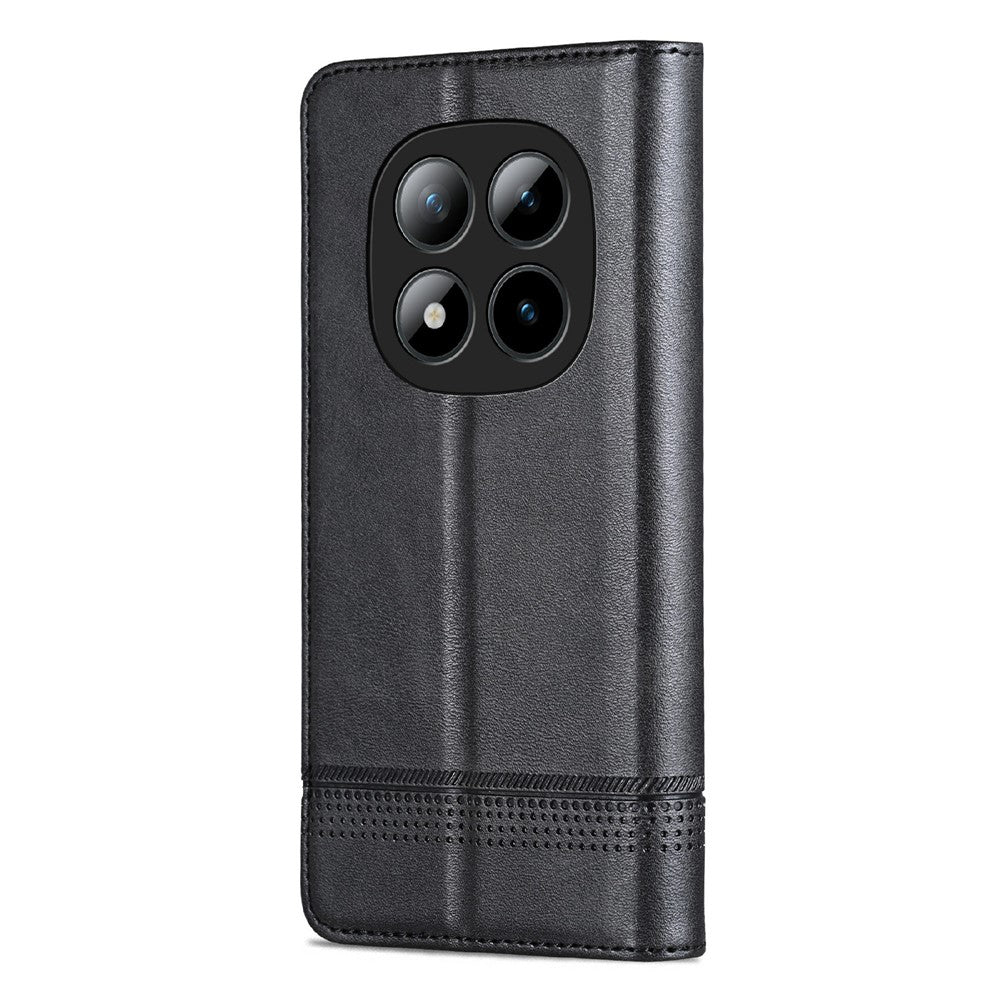 AZNS For Xiaomi Poco M8 Pro 5G / Redmi Note 15 Pro+ 5G (Global) Case Cowhide Texture PU Leather Wallet Phone Cover - Black
