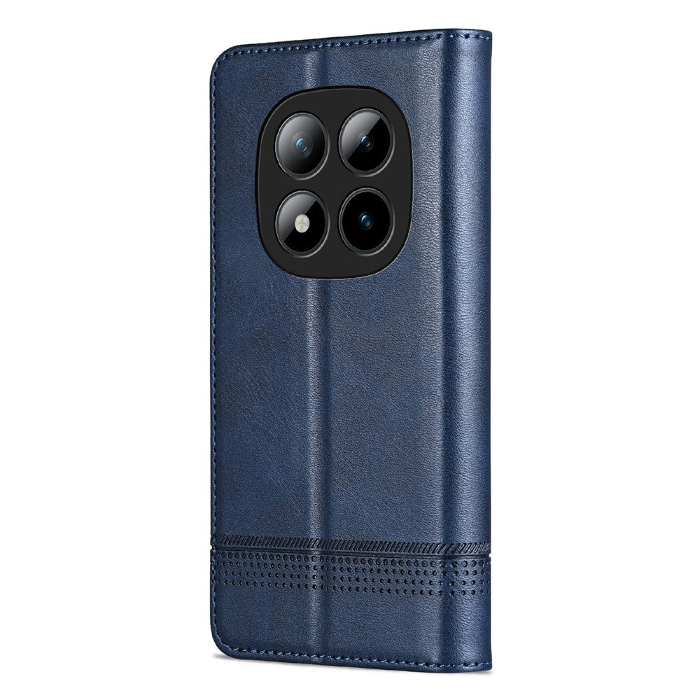 AZNS For Xiaomi Poco M8 Pro 5G / Redmi Note 15 Pro+ 5G (Global) Case Cowhide Texture PU Leather Wallet Phone Cover - Blue