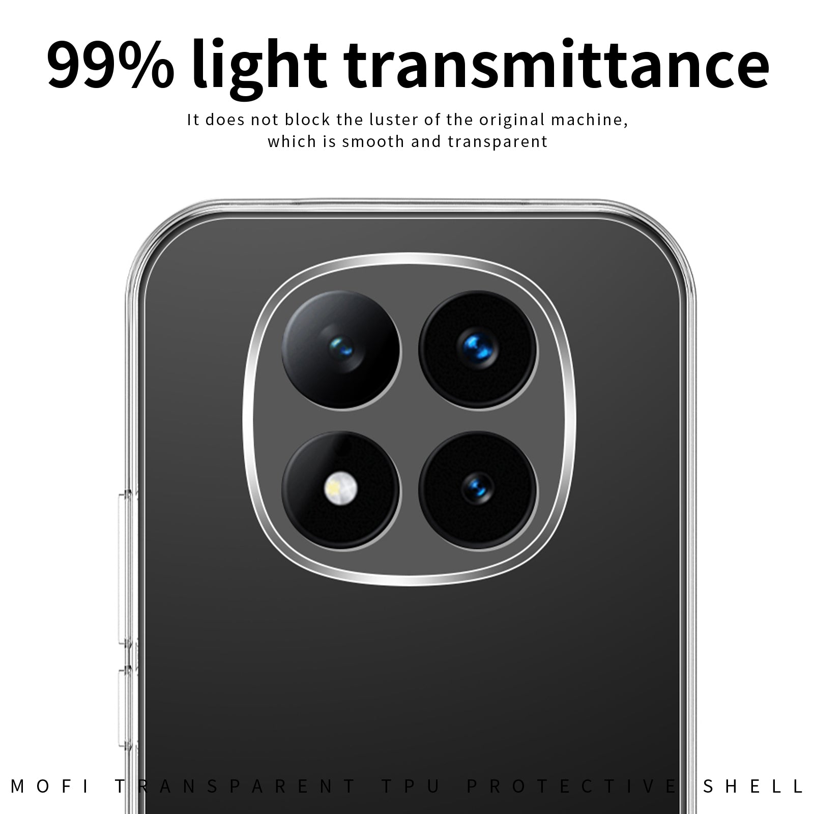 For Xiaomi Redmi Note 15 Pro 5G (Global) Clear Phone Case MOFI Ultra-Thin TPU Phone Back Cover - Transparent