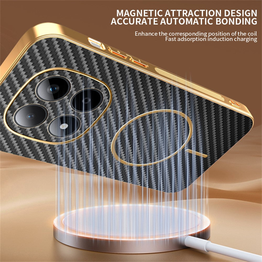 For Xiaomi Redmi Note 15 Pro 5G (Global) Phone Case Carbon Fiber Textured Electroplated TPU Back Cover - Black