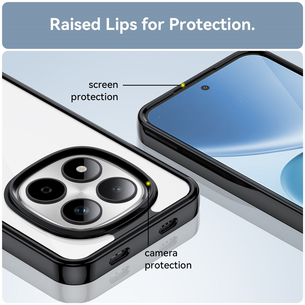 For Xiaomi Redmi Note 15 Pro 5G (Global) Case TPU + Acrylic Protective Clear Phone Cover - Black