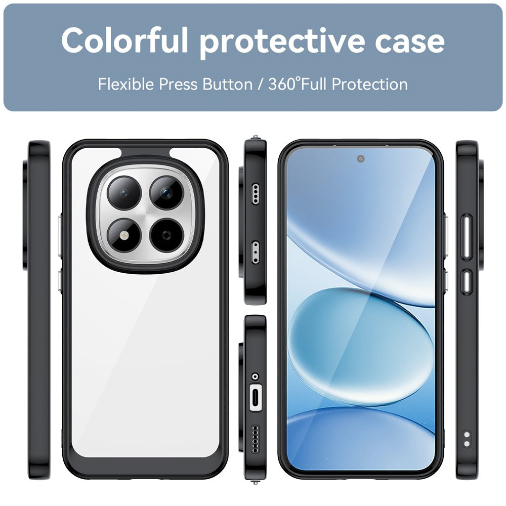 For Xiaomi Redmi Note 15 Pro 5G (Global) Case TPU + Acrylic Protective Clear Phone Cover - Black