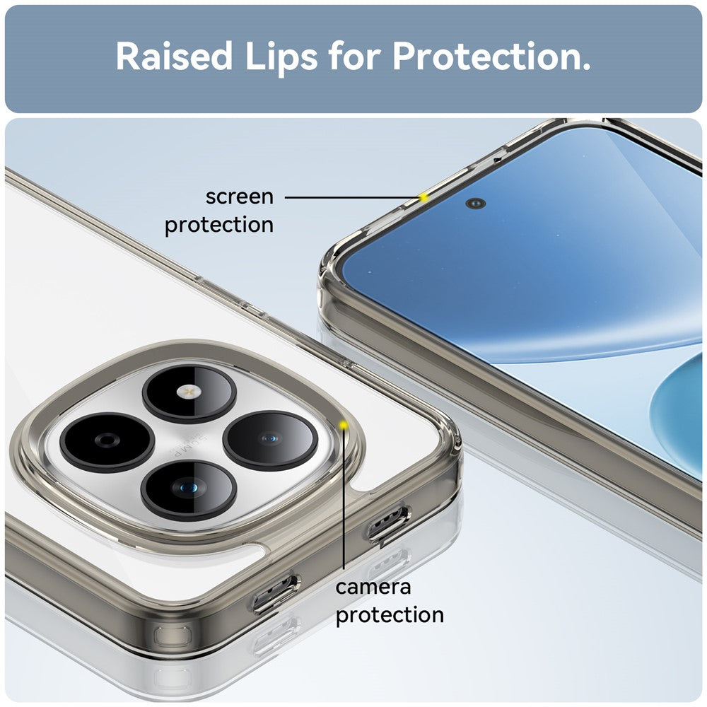 For Xiaomi Redmi Note 15 Pro 5G (Global) Case TPU + Acrylic Protective Clear Phone Cover - Transparent Grey