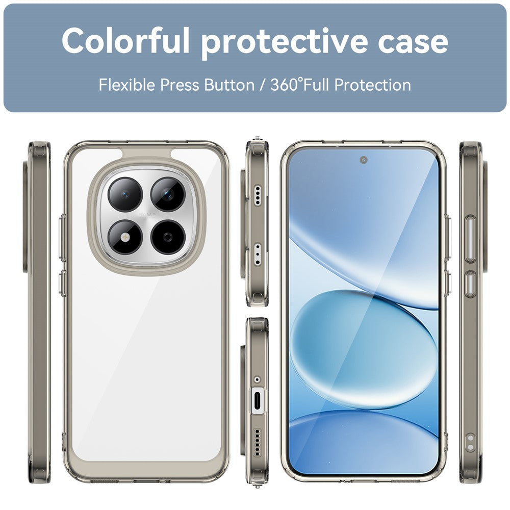 For Xiaomi Redmi Note 15 Pro 5G (Global) Case TPU + Acrylic Protective Clear Phone Cover - Transparent Grey