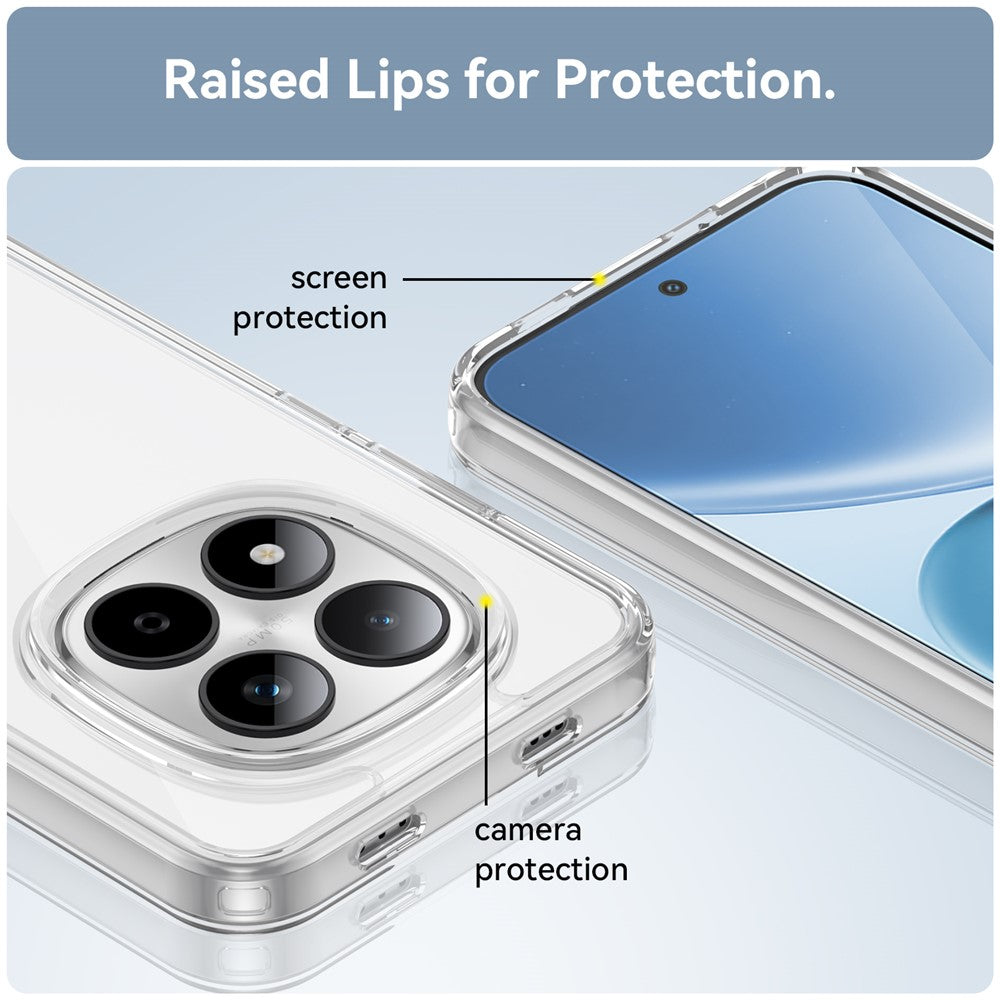 For Xiaomi Redmi Note 15 Pro 5G (Global) Case TPU + Acrylic Protective Clear Phone Cover - Transparent