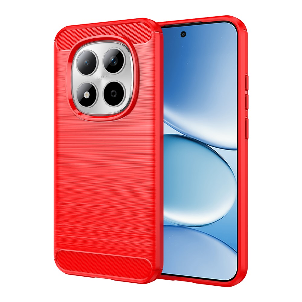 For Xiaomi Redmi Note 15 Pro 5G (Global) Case Protective Phone Cover Carbon Fiber Texture Brushed - Red
