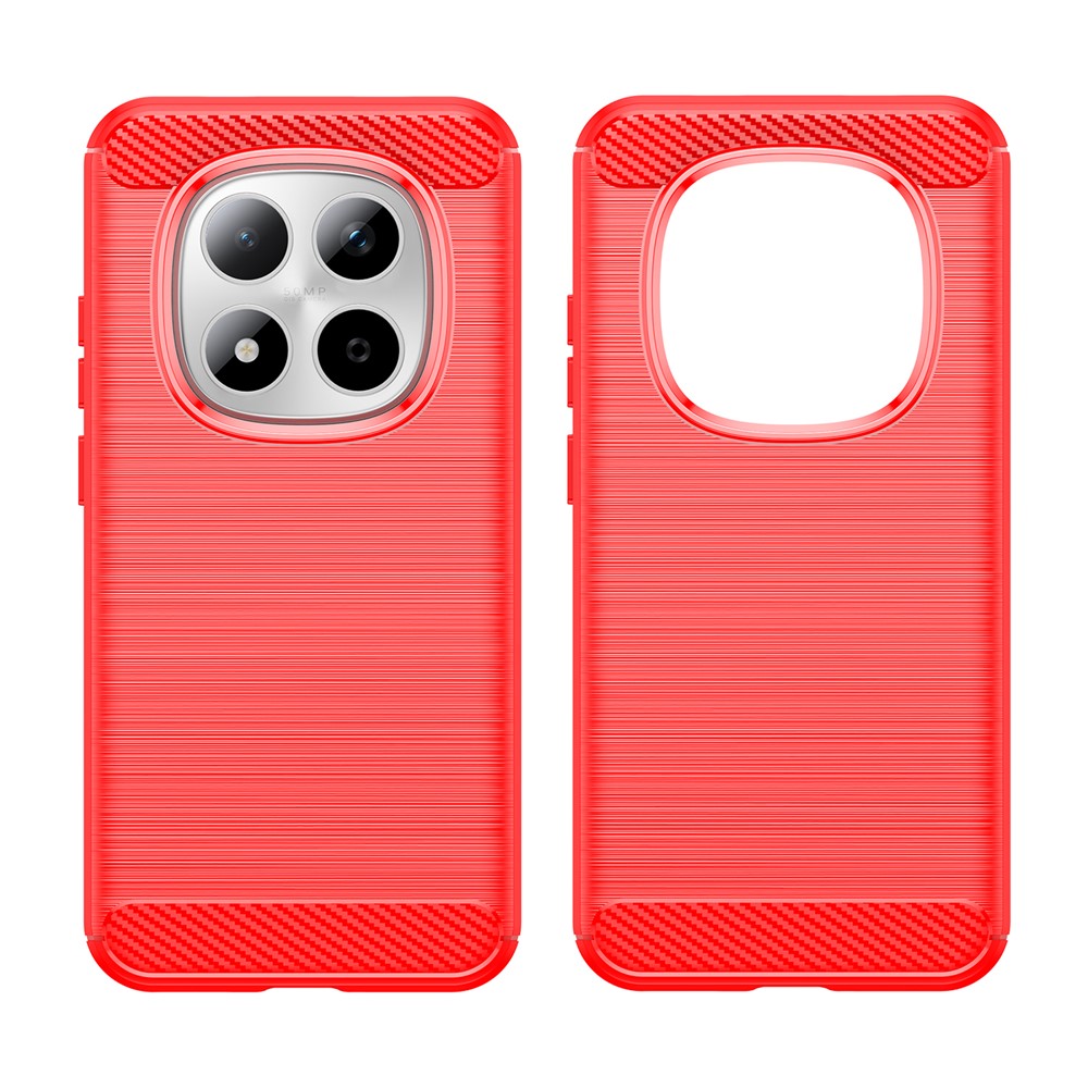 For Xiaomi Redmi Note 15 Pro 5G (Global) Case Protective Phone Cover Carbon Fiber Texture Brushed - Red