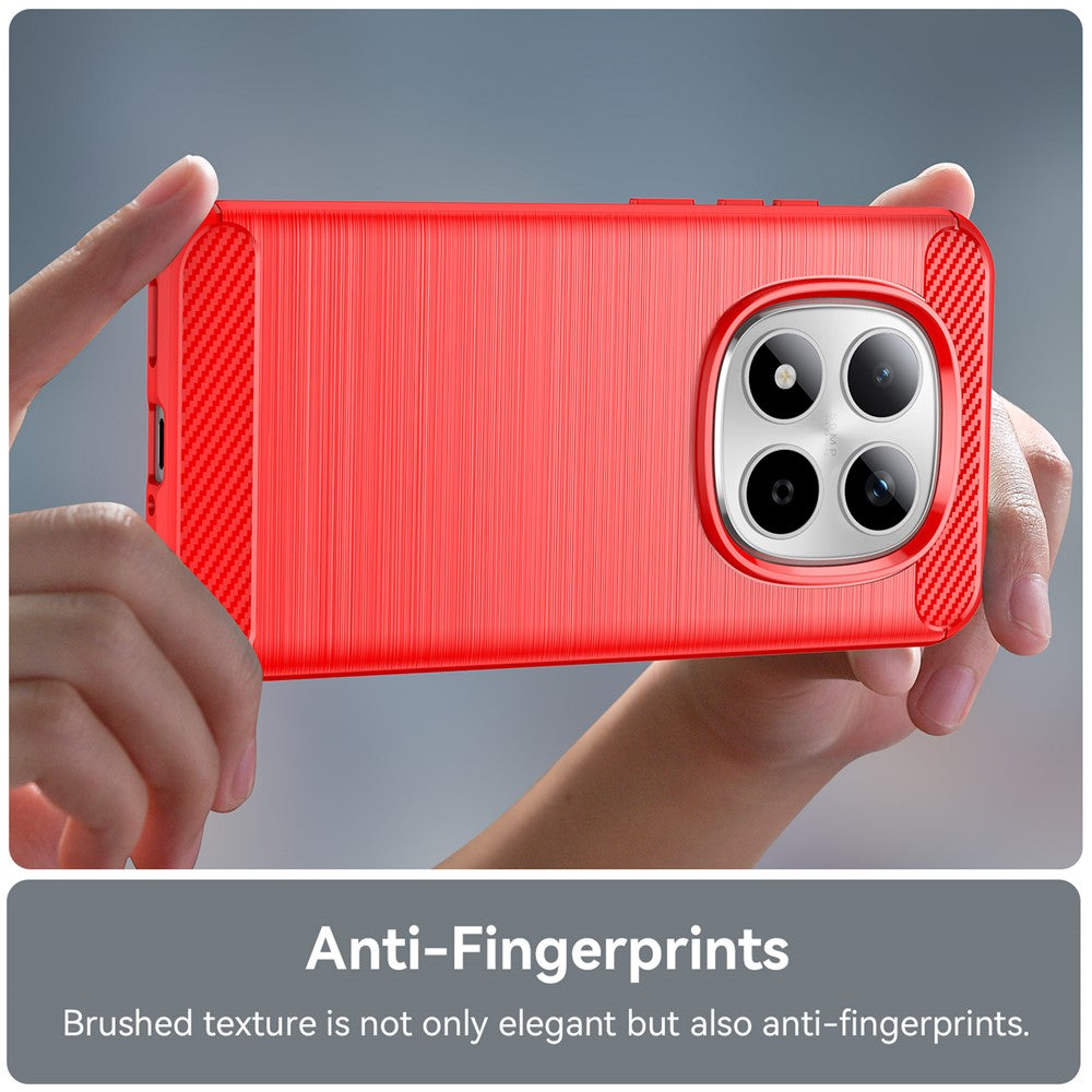 For Xiaomi Redmi Note 15 Pro 5G (Global) Case Protective Phone Cover Carbon Fiber Texture Brushed - Red