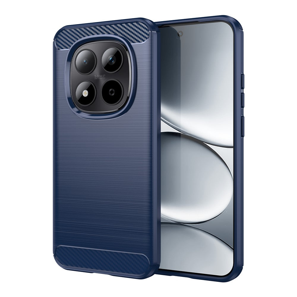 For Xiaomi Redmi Note 15 Pro 5G (Global) Case Protective Phone Cover Carbon Fiber Texture Brushed - Blue