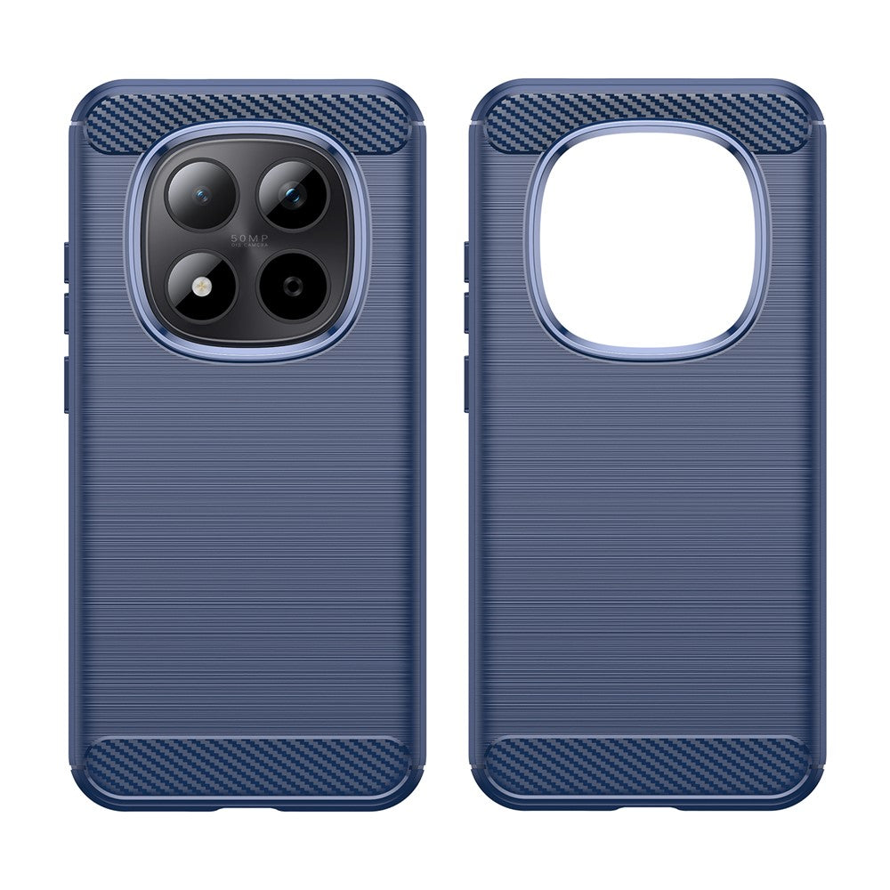 For Xiaomi Redmi Note 15 Pro 5G (Global) Case Protective Phone Cover Carbon Fiber Texture Brushed - Blue