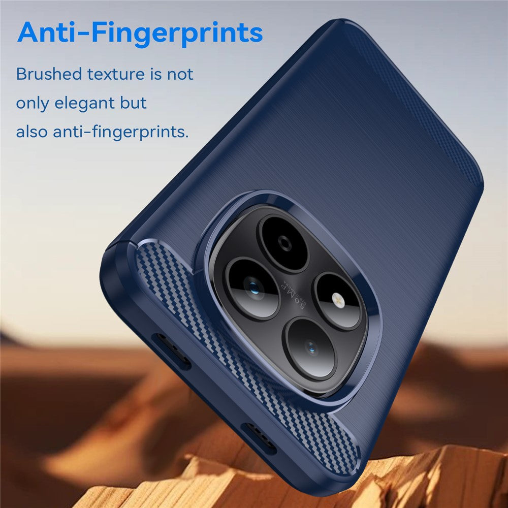 For Xiaomi Redmi Note 15 Pro 5G (Global) Case Protective Phone Cover Carbon Fiber Texture Brushed - Blue