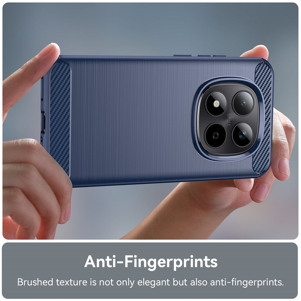 For Xiaomi Redmi Note 15 Pro 5G (Global) Case Protective Phone Cover Carbon Fiber Texture Brushed - Blue