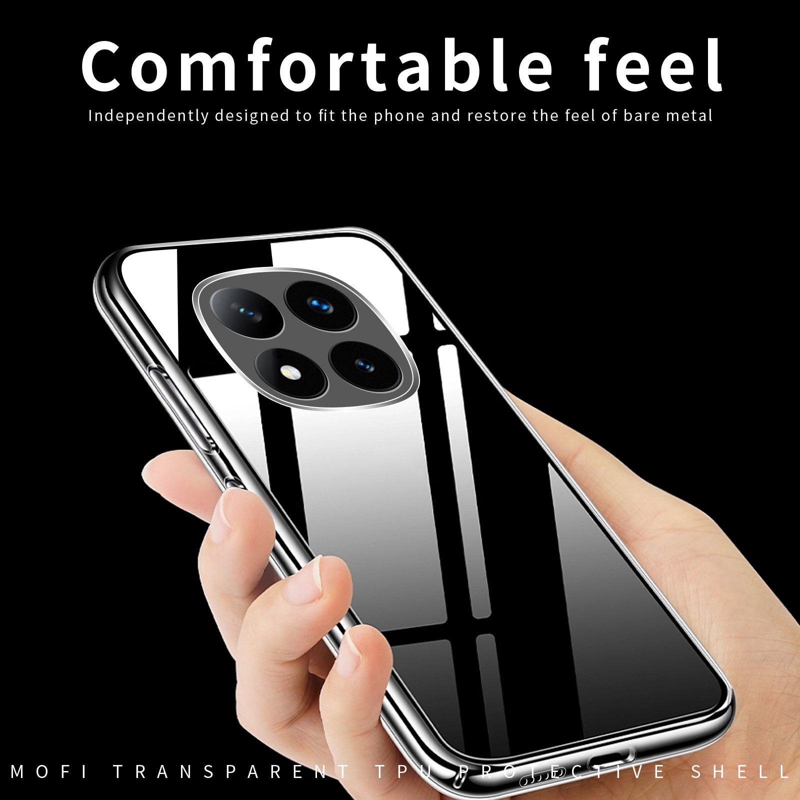 For Xiaomi Redmi Note 15 Pro 4G (Global) Clear Phone Case MOFI Ultra-Thin TPU Phone Back Cover - Transparent