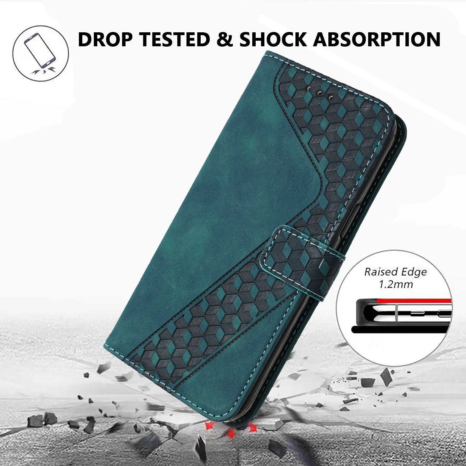 For Xiaomi Poco M8 Pro 5G / Redmi Note 15 Pro+ 5G (Global) Leather Case 7-Shaped Pattern Wallet Stand Shockproof Phone Cover - Green