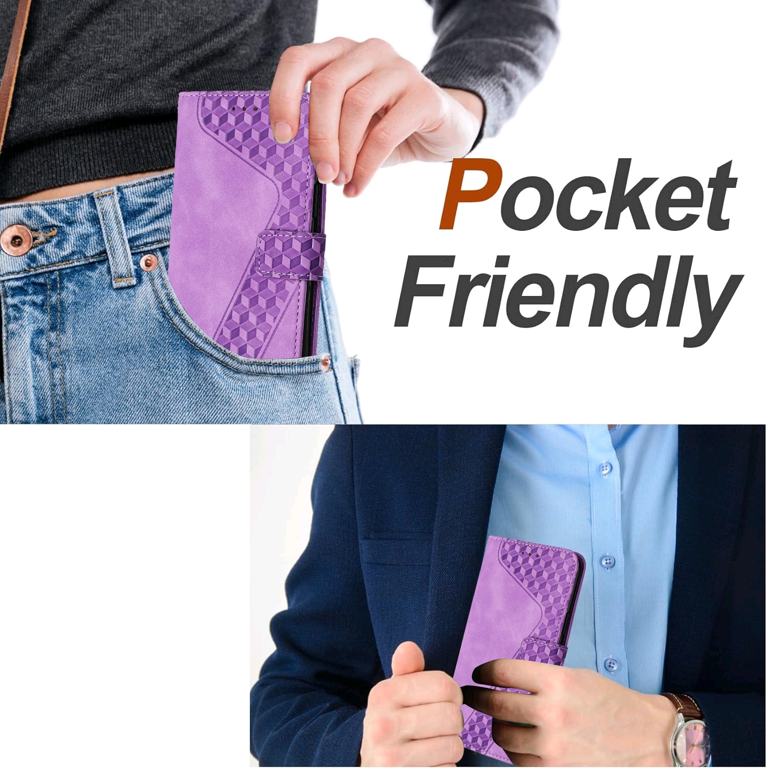 For Xiaomi Redmi Note 15 Pro 5G (Global) Leather Case 7-Shaped Pattern Wallet Stand Shockproof Phone Cover - Purple