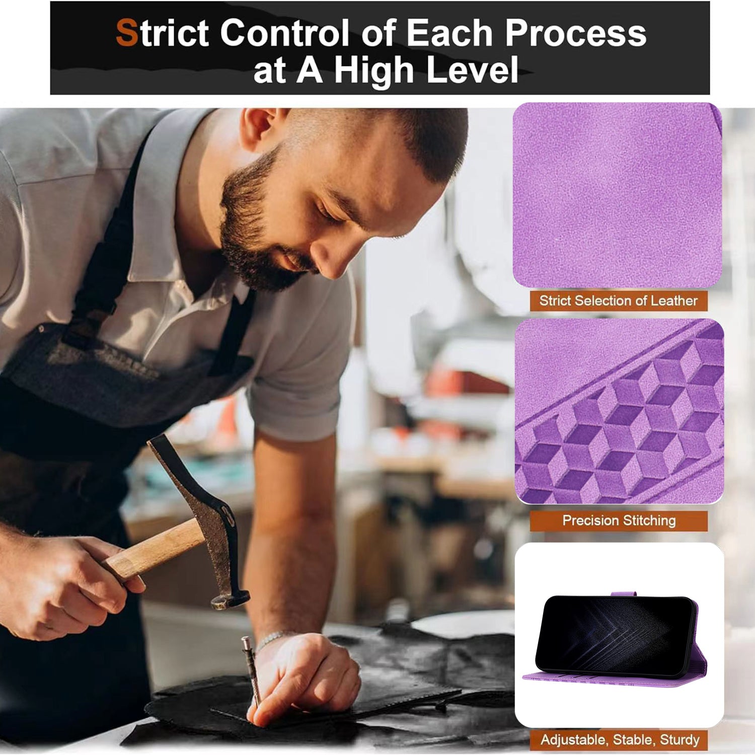 For Xiaomi Redmi Note 15 Pro 5G (Global) Leather Case 7-Shaped Pattern Wallet Stand Shockproof Phone Cover - Purple