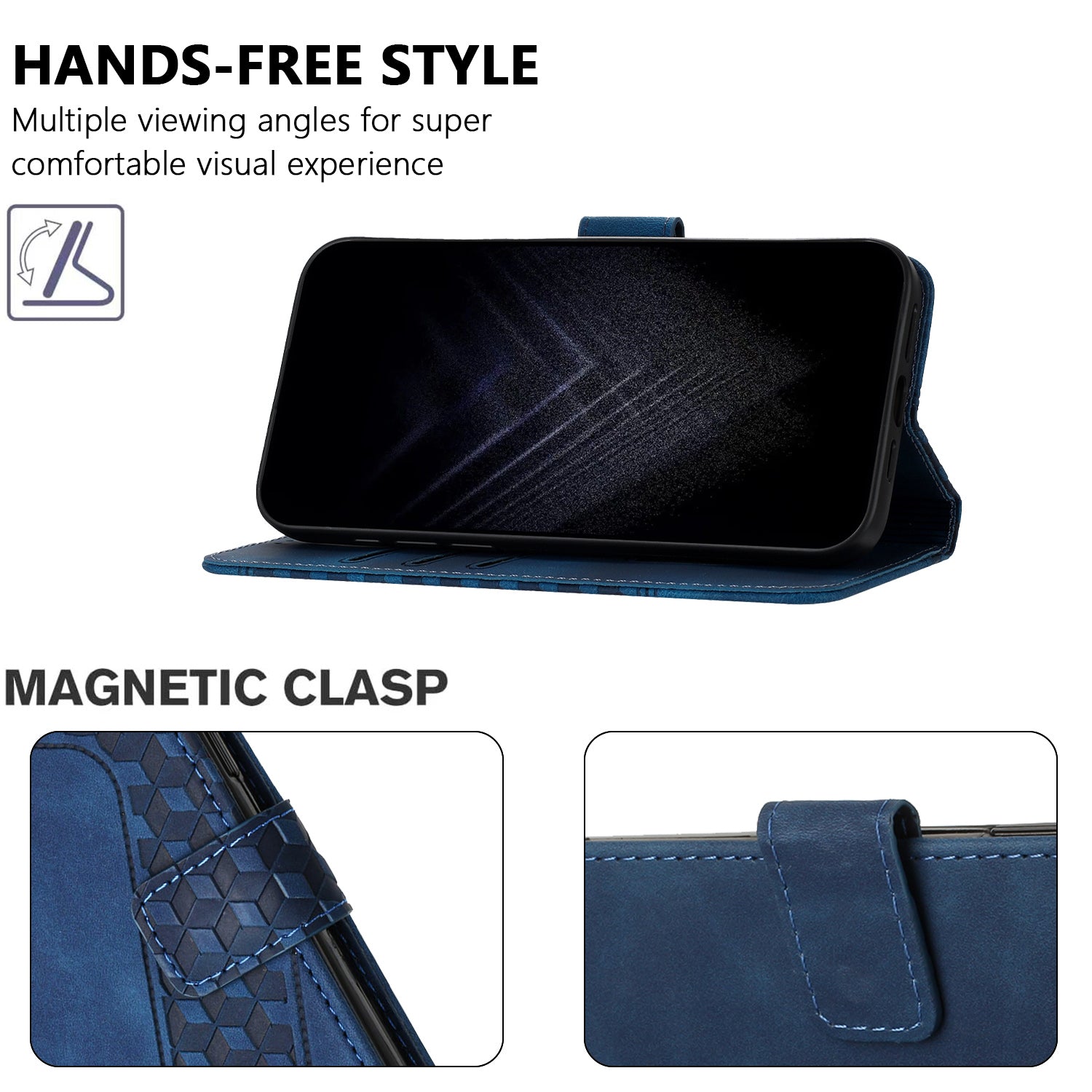 For Xiaomi Redmi Note 15 Pro 5G (Global) Leather Case 7-Shaped Pattern Wallet Stand Shockproof Phone Cover - Blue