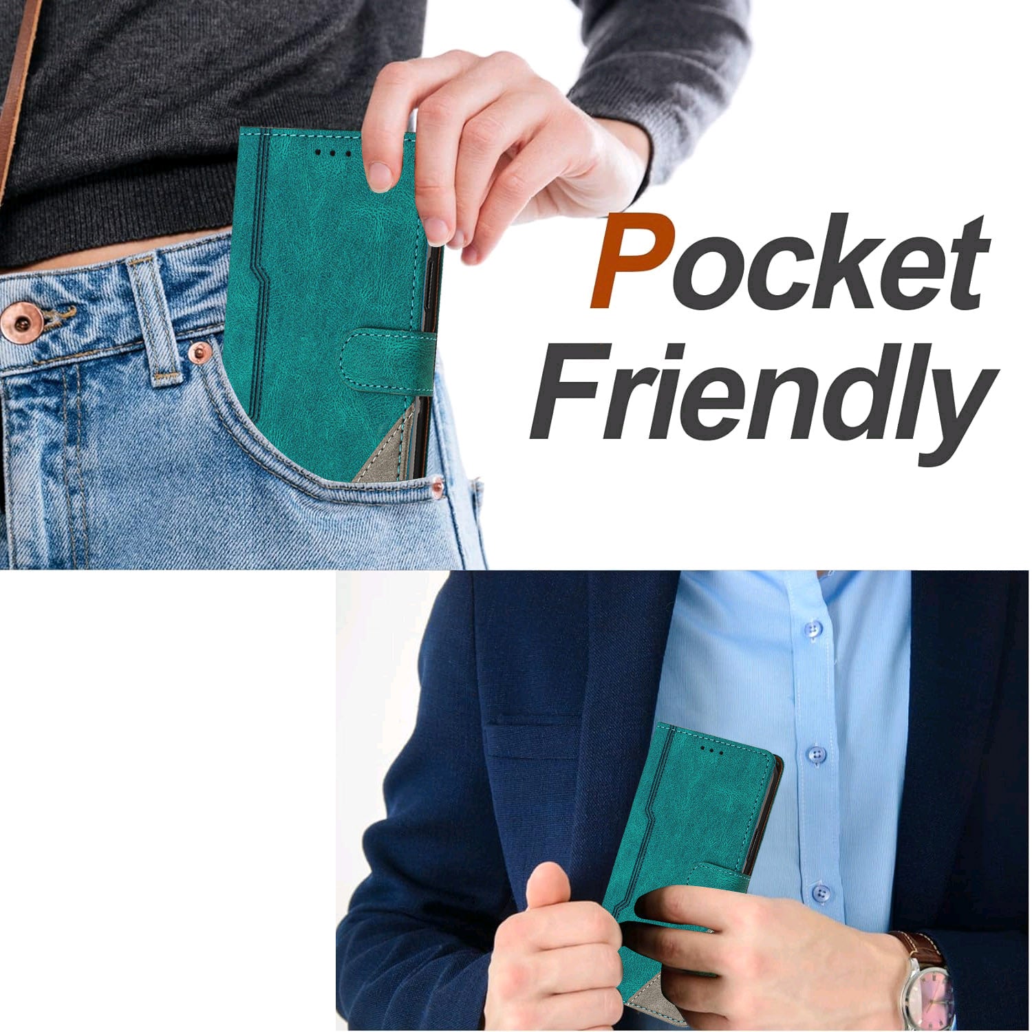 For Xiaomi Poco M8 Pro 5G / Redmi Note 15 Pro+ 5G (Global) Leather Case Triangle Patchwork Wallet Stand Shockproof Phone Cover - Green