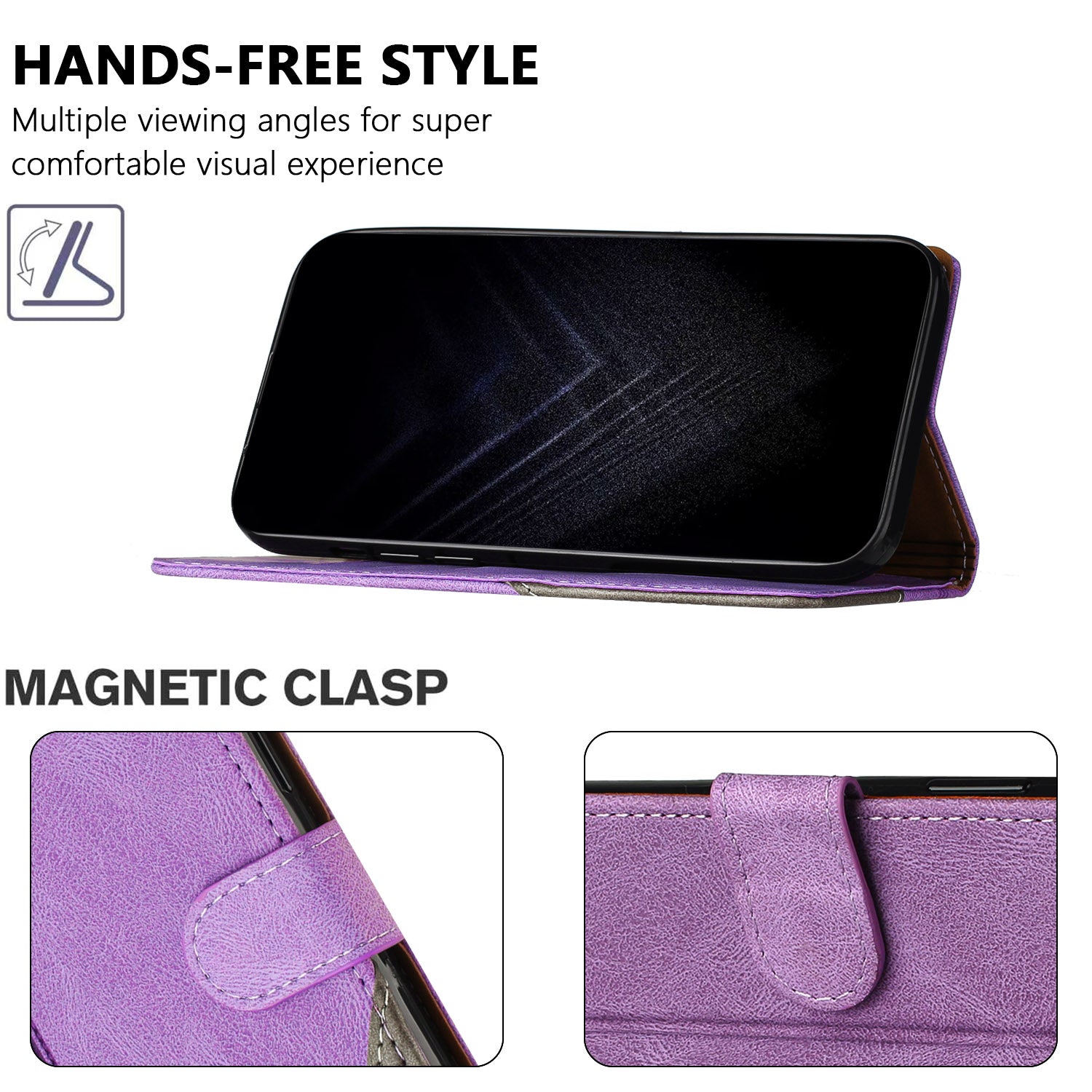 For Xiaomi Poco M8 Pro 5G / Redmi Note 15 Pro+ 5G (Global) Leather Case Triangle Patchwork Wallet Stand Shockproof Phone Cover - Purple