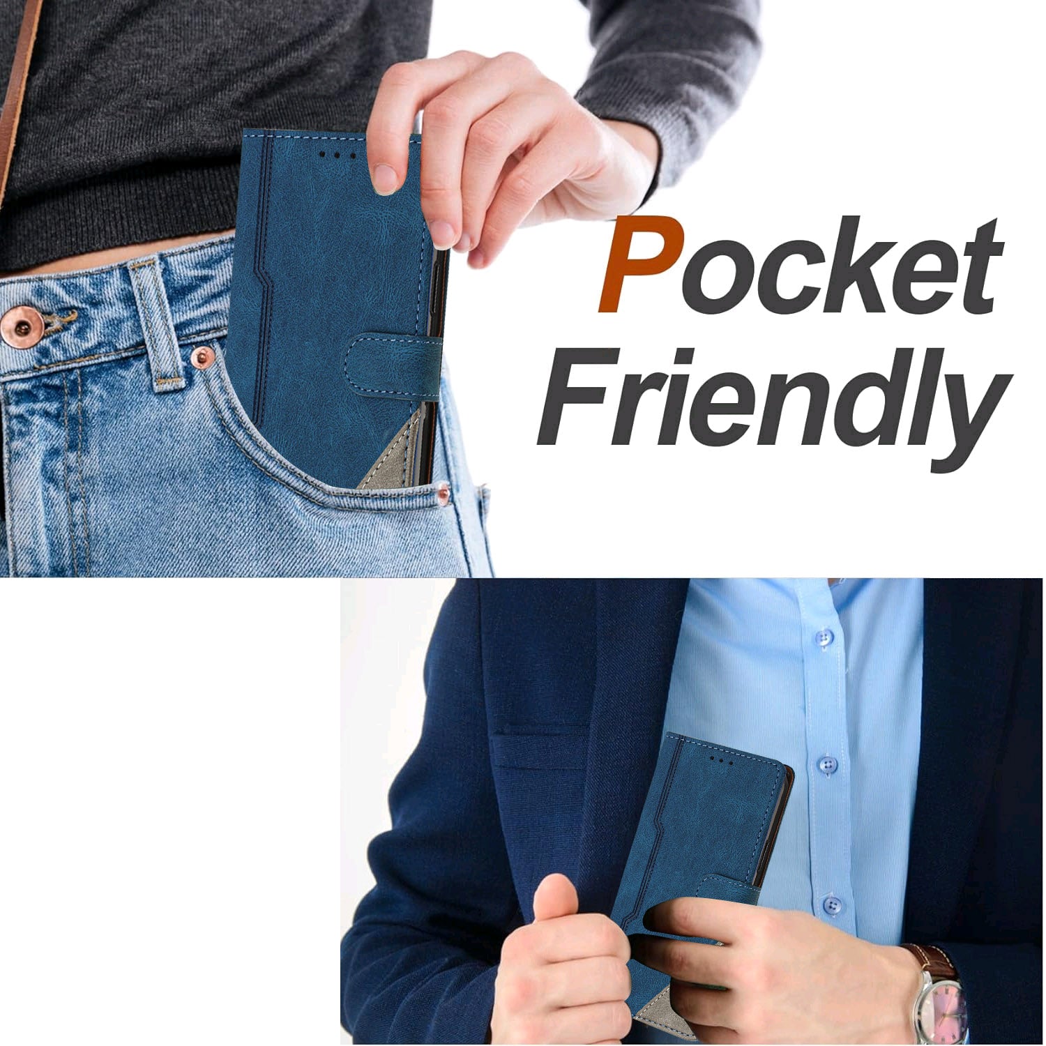 For Xiaomi Redmi Note 15 Pro 5G (Global) Leather Case Triangle Patchwork Wallet Stand Shockproof Phone Cover - Blue