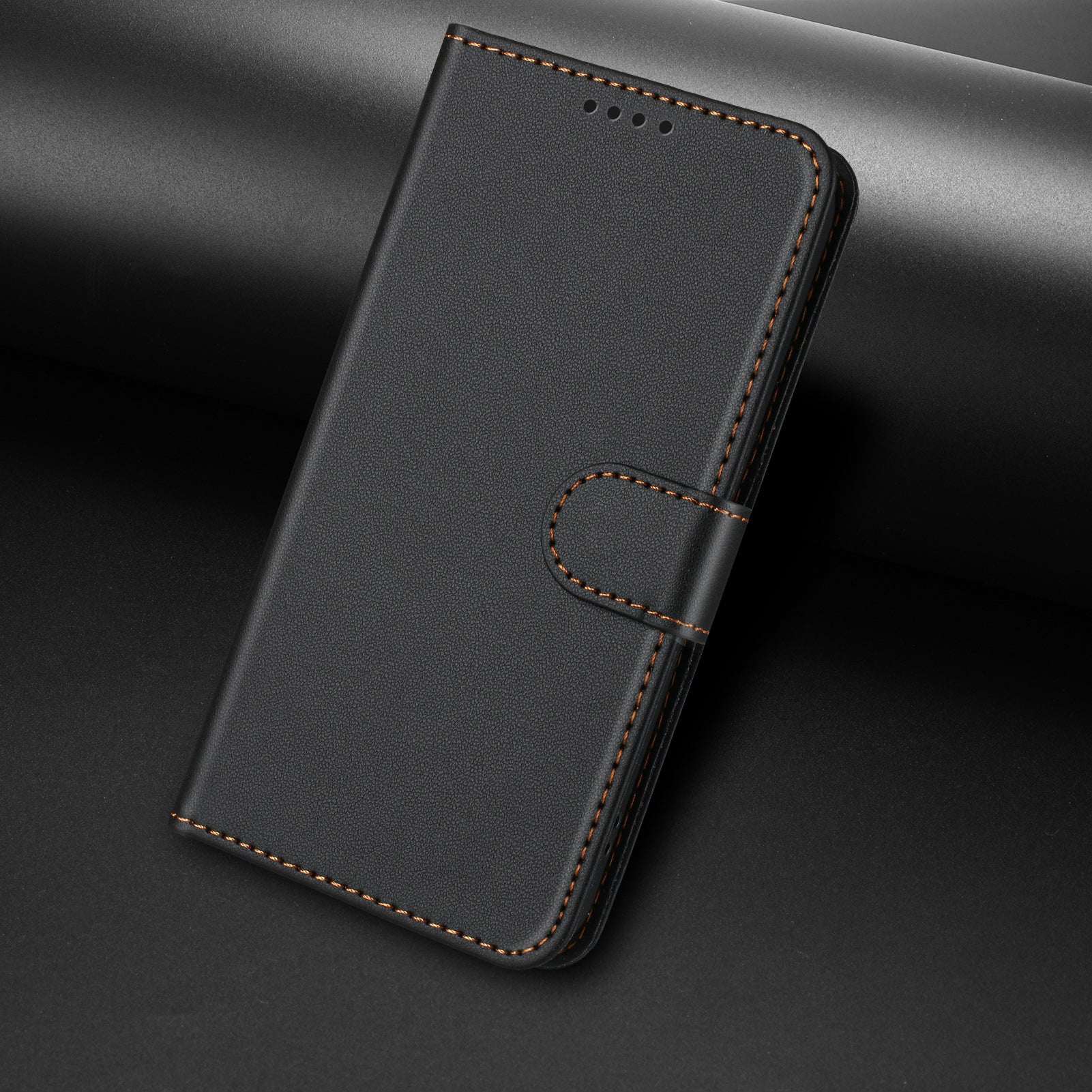 For Xiaomi Redmi Note 15 Pro 5G (Global) Leather Case Wallet Stand Solid Color Anti Drop Phone Cover - Black
