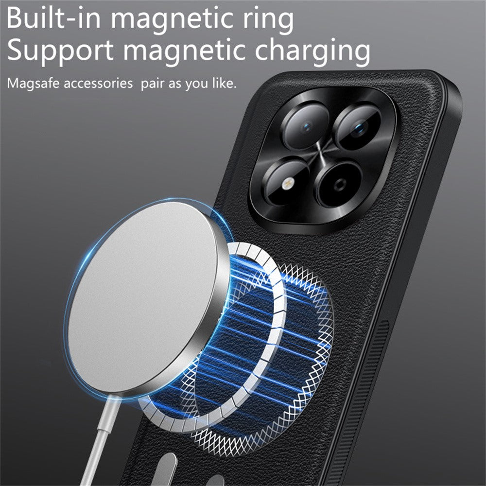 For Xiaomi Redmi Note 15 Pro 5G (Global) Magnetic Case PU TPU PC Phone Back Cover with Metal Lens Frame - Green