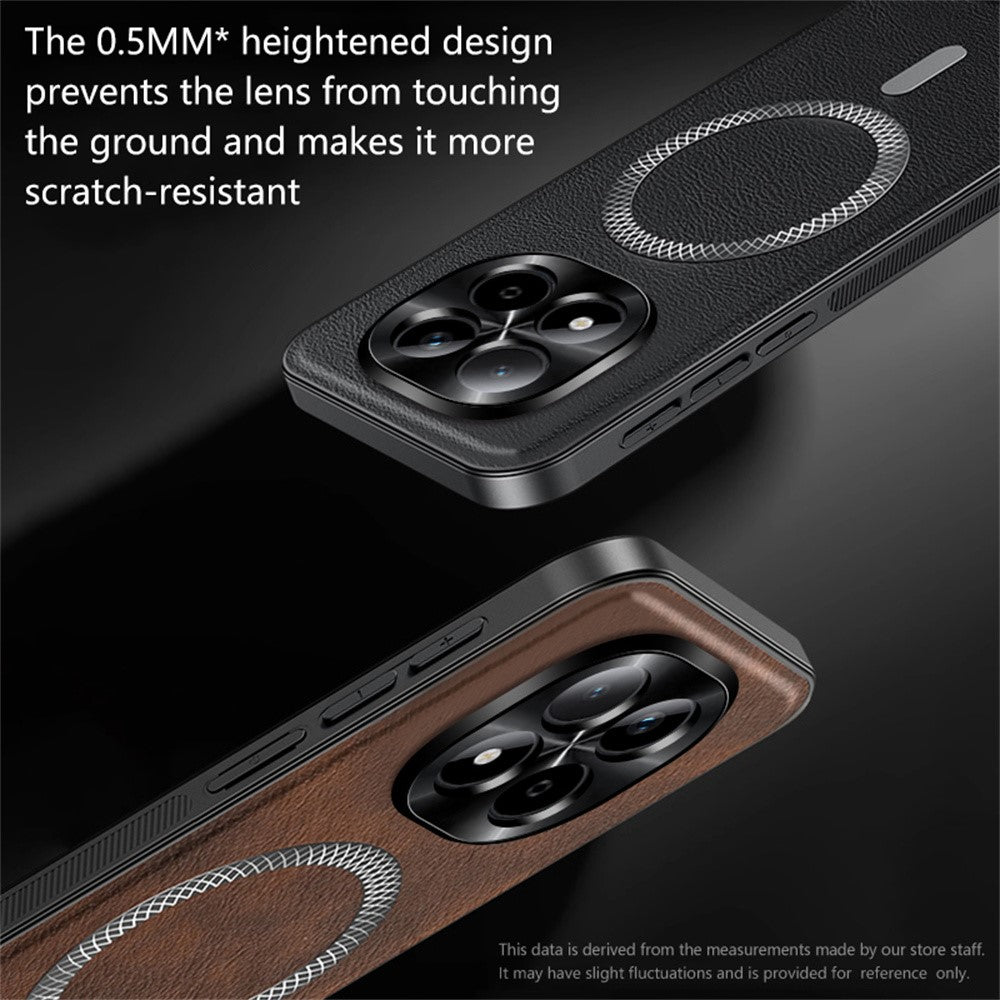 For Xiaomi Redmi Note 15 Pro 5G (Global) Magnetic Case PU TPU PC Phone Back Cover with Metal Lens Frame - Green