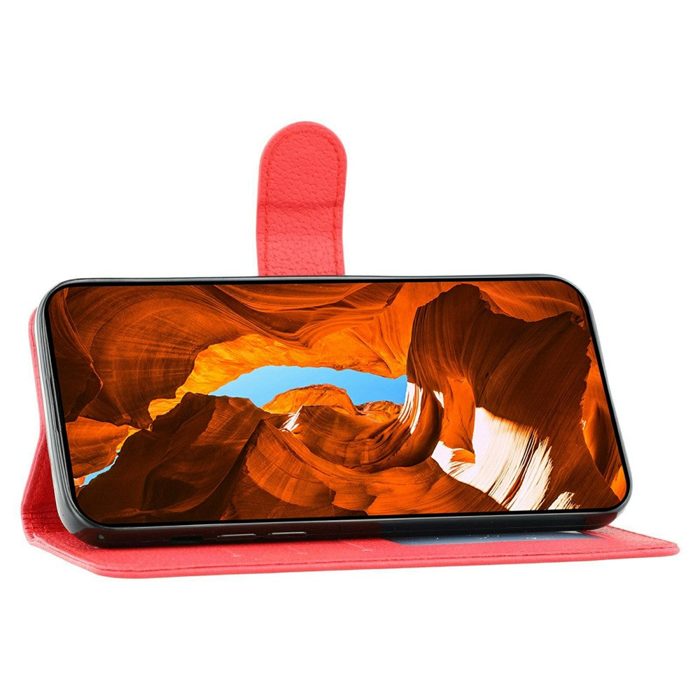 For Xiaomi Redmi Poco M8 Pro 5G / Redmi Note 15 Pro+ 5G (Global) Case Feather Imprint PU Leather Wallet Phone Cover - Red