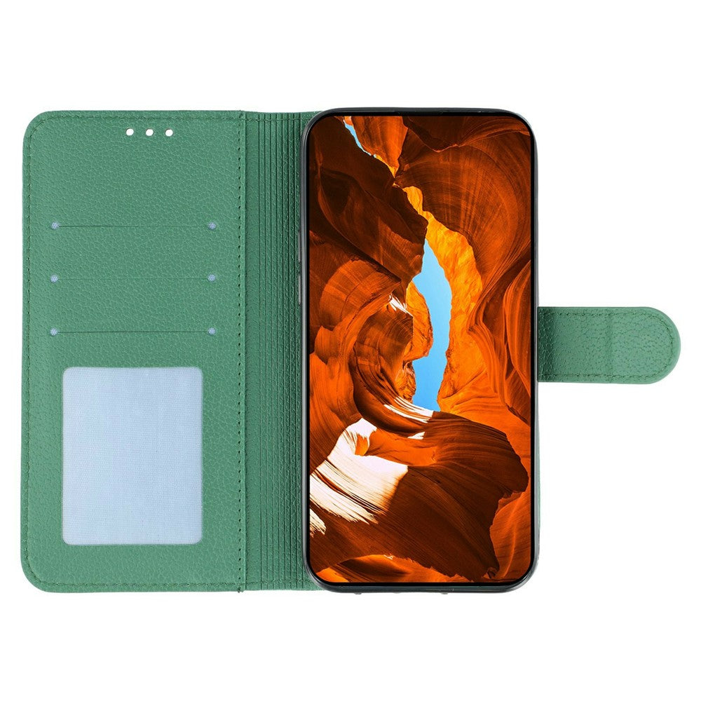 For Xiaomi Redmi Poco M8 Pro 5G / Redmi Note 15 Pro+ 5G (Global) Case Feather Imprint PU Leather Wallet Phone Cover - Green
