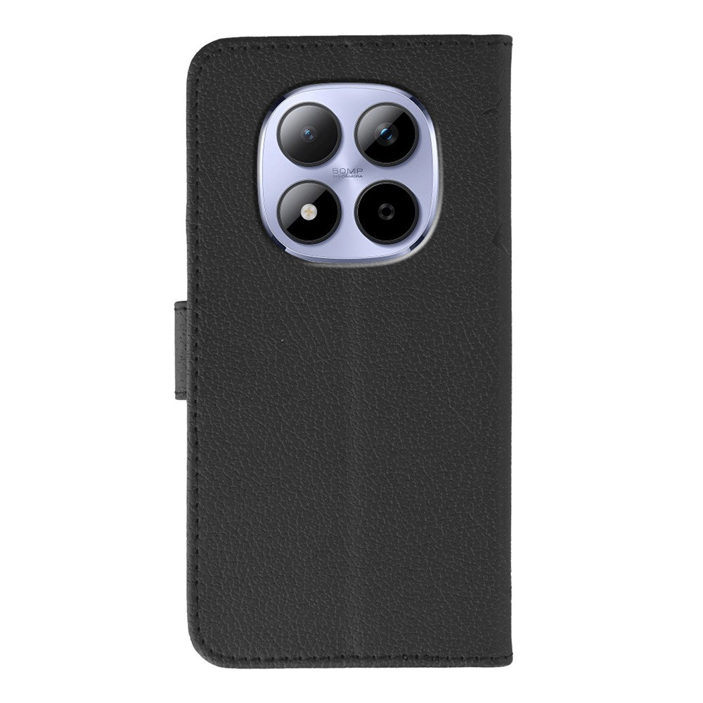 For Xiaomi Redmi Note 15 Pro 5G (Global) Case Feather Imprint PU Leather Wallet Phone Cover - Black