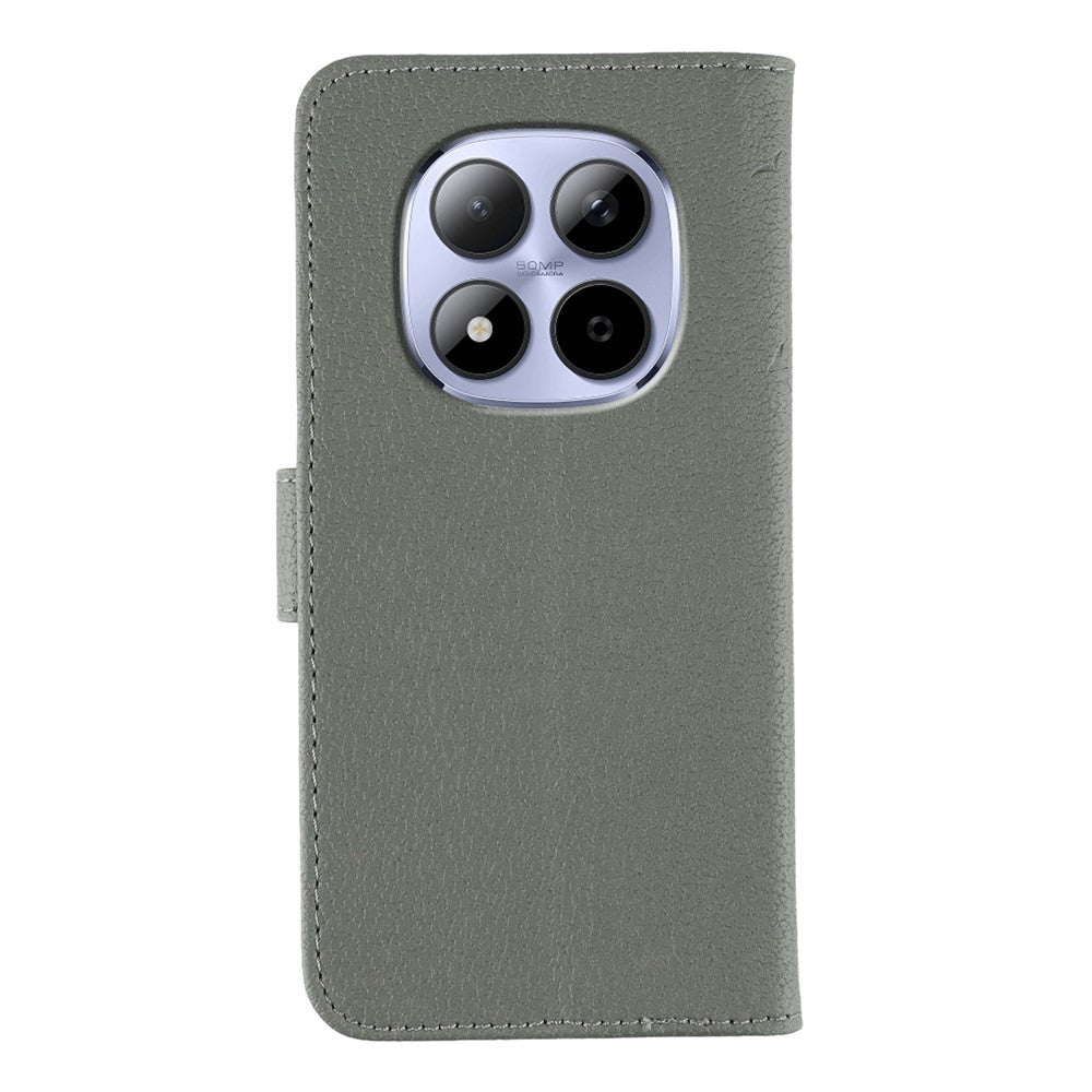 For Xiaomi Redmi Note 15 Pro 5G (Global) Case Feather Imprint PU Leather Wallet Phone Cover - Grey