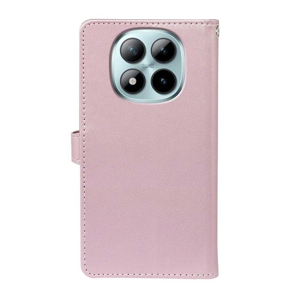 For Xiaomi Redmi Poco M8 Pro 5G / Redmi Note 15 Pro+ 5G (Global) Case with 9 Card Slots PU Leather Stand Phone Cover - Rose Gold