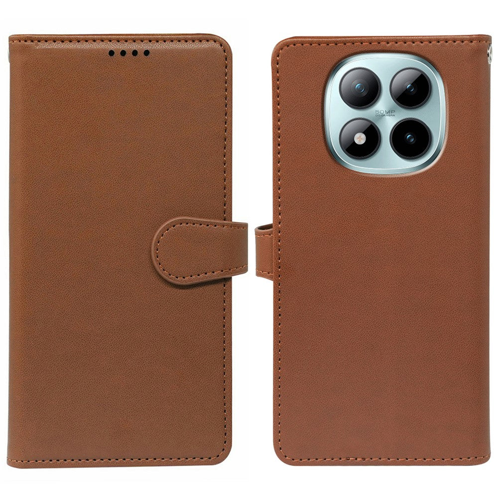 For Xiaomi Redmi Poco M8 Pro 5G / Redmi Note 15 Pro+ 5G (Global) Case with 9 Card Slots PU Leather Stand Phone Cover - Brown