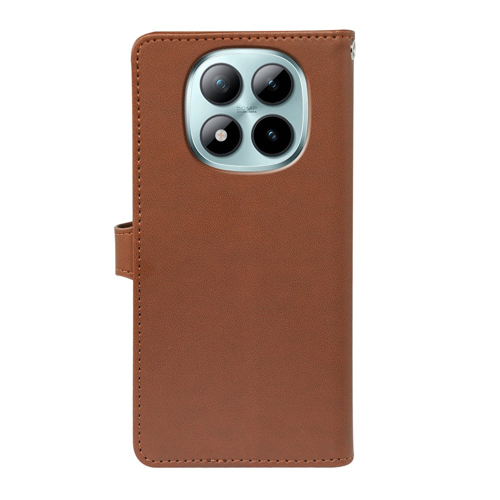 For Xiaomi Redmi Poco M8 Pro 5G / Redmi Note 15 Pro+ 5G (Global) Case with 9 Card Slots PU Leather Stand Phone Cover - Brown