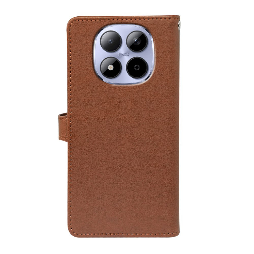 For Xiaomi Redmi Note 15 Pro 5G (Global) Case with 9 Card Slots PU Leather Stand Phone Cover - Brown