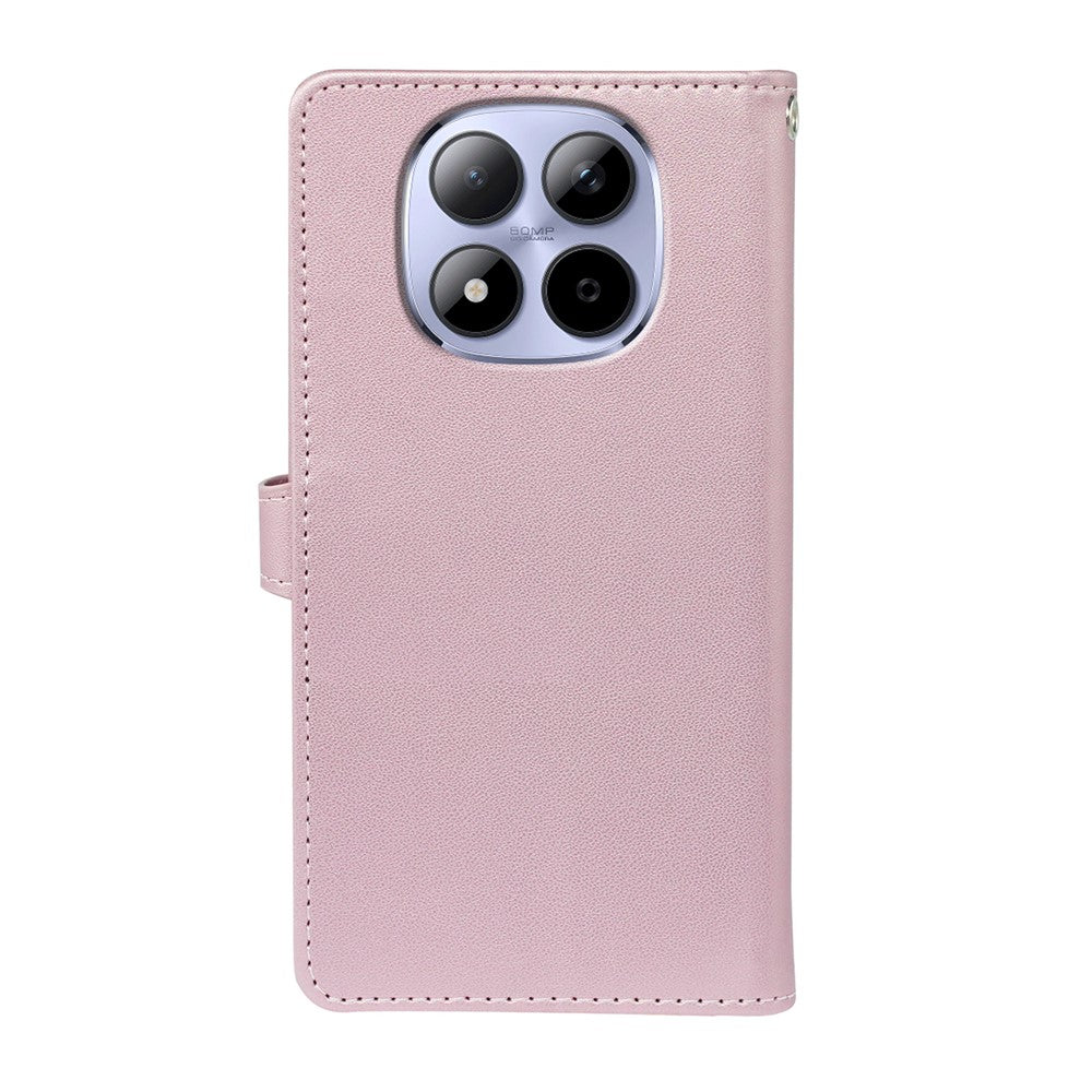 For Xiaomi Redmi Note 15 Pro 5G (Global) Case with 9 Card Slots PU Leather Stand Phone Cover - Rose Gold