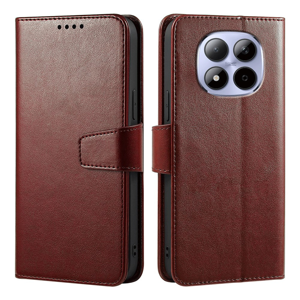For Xiaomi Redmi Note 15 Pro 5G (Global) Case Stand Card Holder Wallet Leather Phone Cover - Brown
