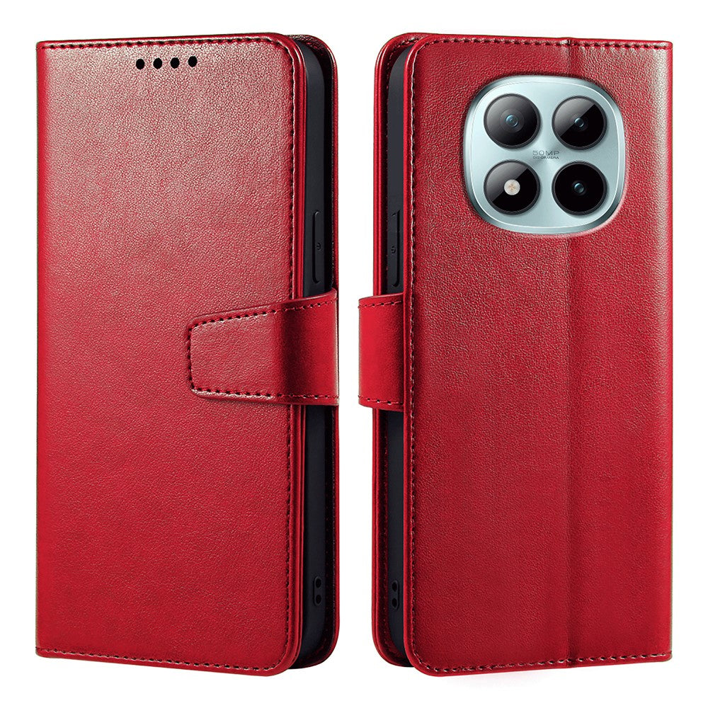 For Xiaomi Poco M8 Pro 5G / Redmi Note 15 Pro+ 5G (Global) Case Stand Card Holder Wallet Leather Phone Cover - Red