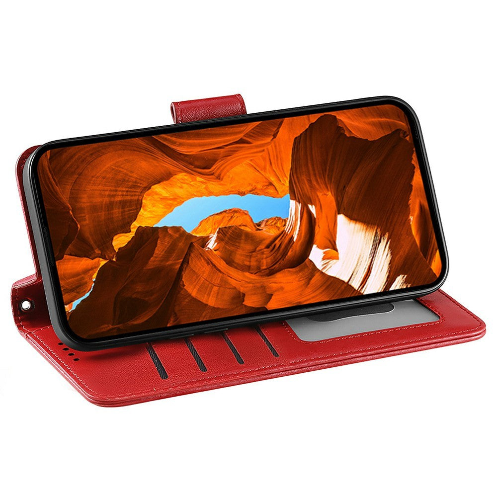 For Xiaomi Poco M8 Pro 5G / Redmi Note 15 Pro+ 5G (Global) Case Stand Card Holder Wallet Leather Phone Cover - Red