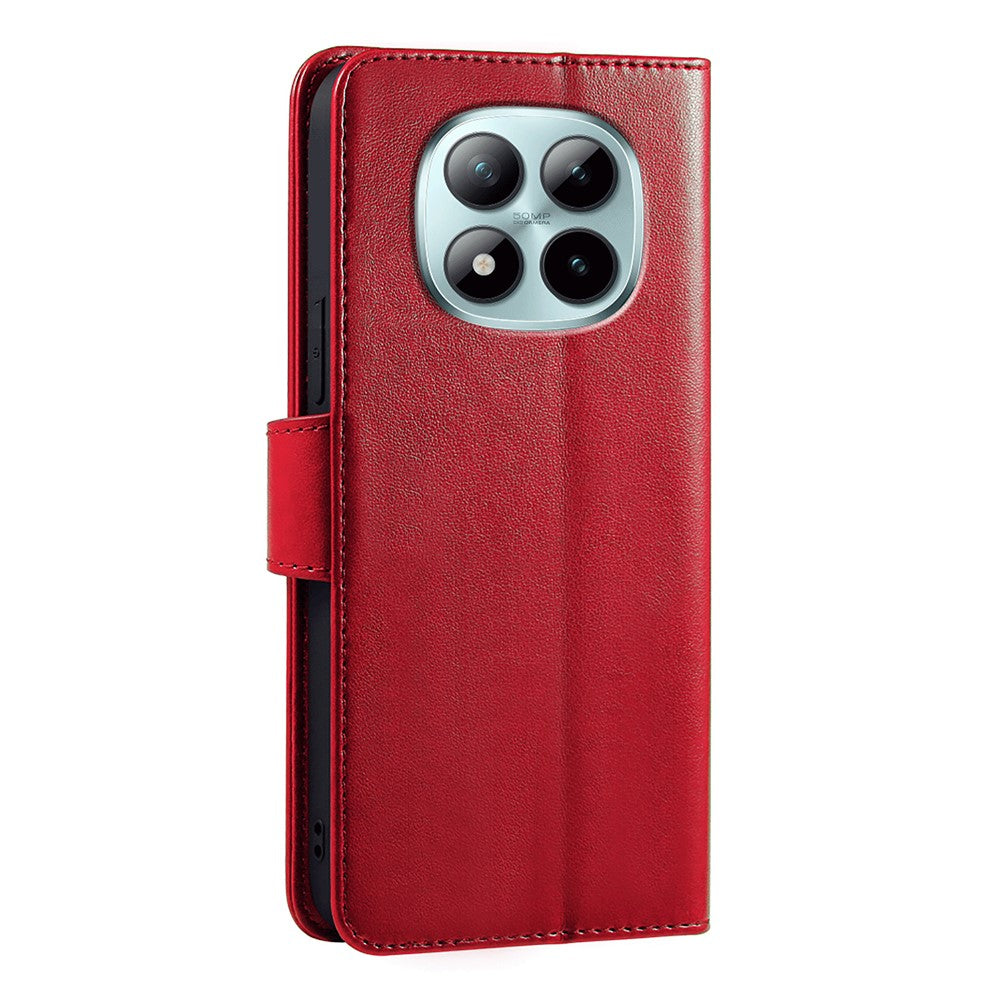 For Xiaomi Poco M8 Pro 5G / Redmi Note 15 Pro+ 5G (Global) Case Stand Card Holder Wallet Leather Phone Cover - Red