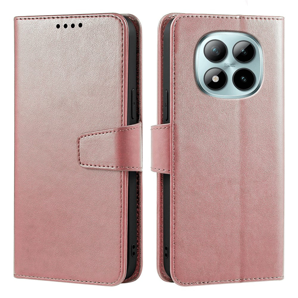 For Xiaomi Poco M8 Pro 5G / Redmi Note 15 Pro+ 5G (Global) Case Stand Card Holder Wallet Leather Phone Cover - Rose Gold