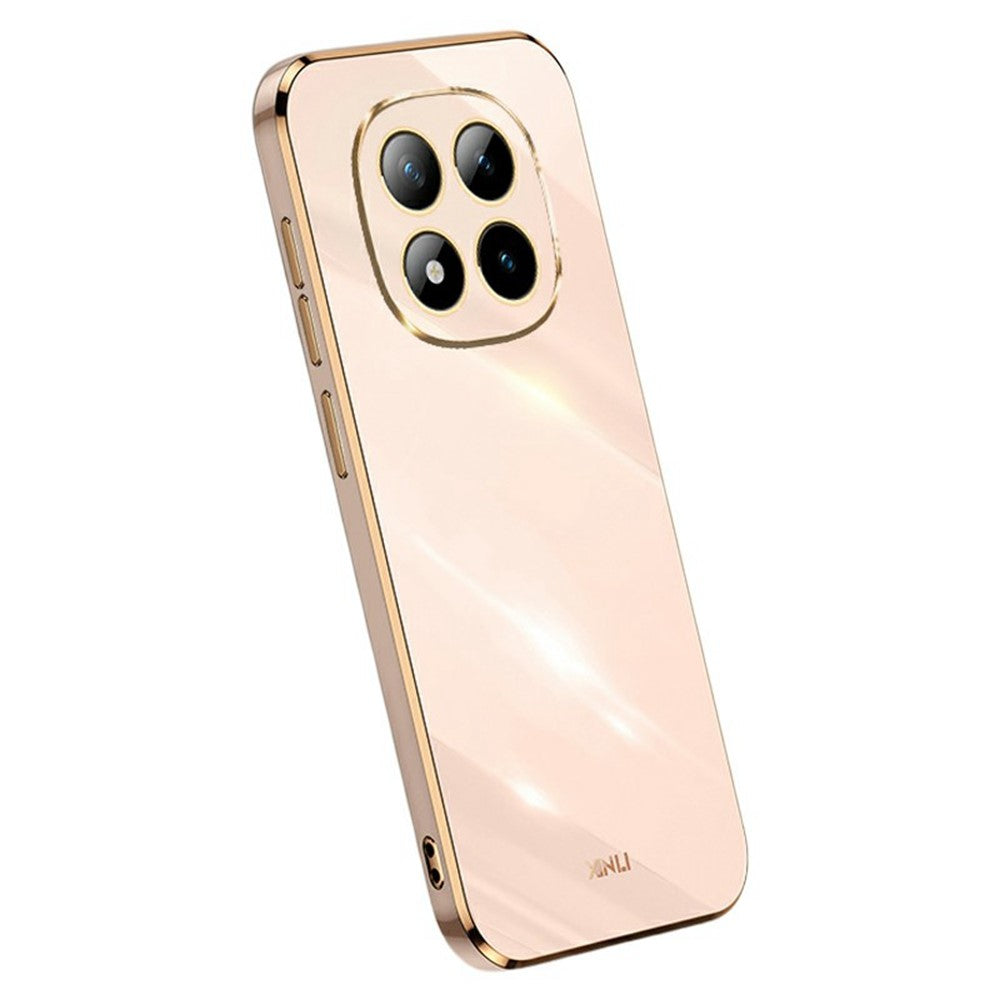 XINLI For Xiaomi Redmi Note 15 Pro 5G (Global) Case TPU Phone Cover with Electroplating Frame - Pink