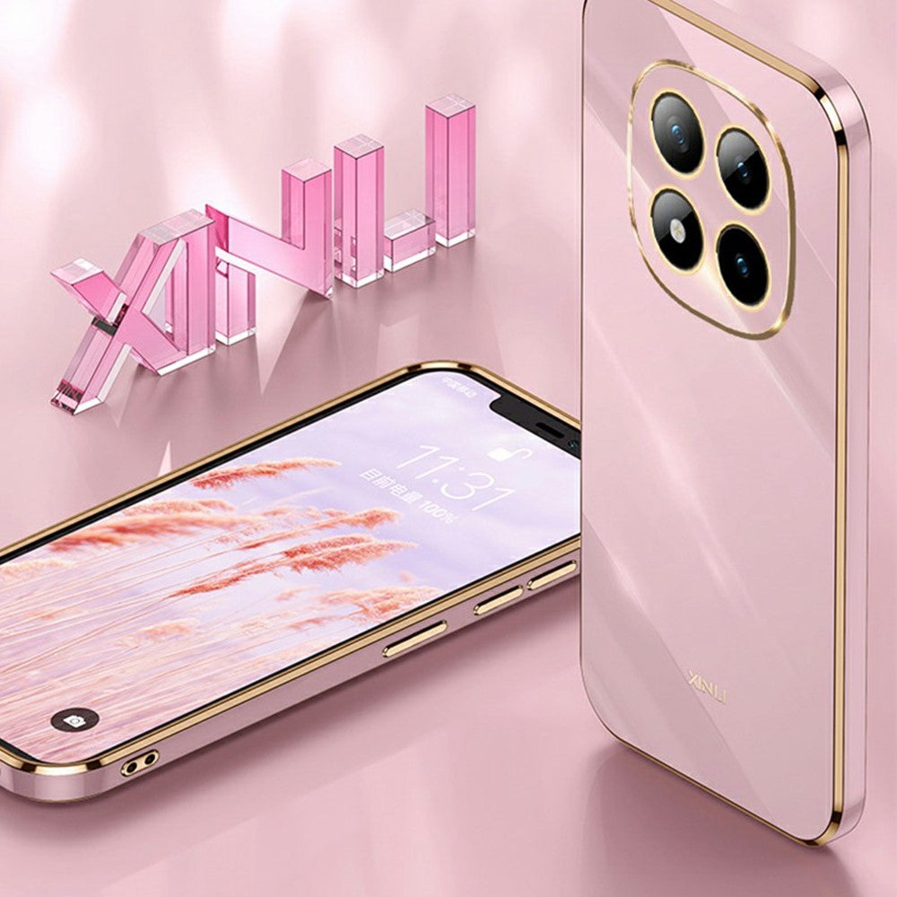 XINLI For Xiaomi Redmi Note 15 Pro 5G (Global) Case TPU Phone Cover with Electroplating Frame - Red