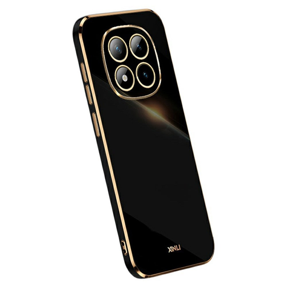 XINLI For Xiaomi Redmi Note 15 Pro 5G (Global) Case TPU Phone Cover with Electroplating Frame - Black