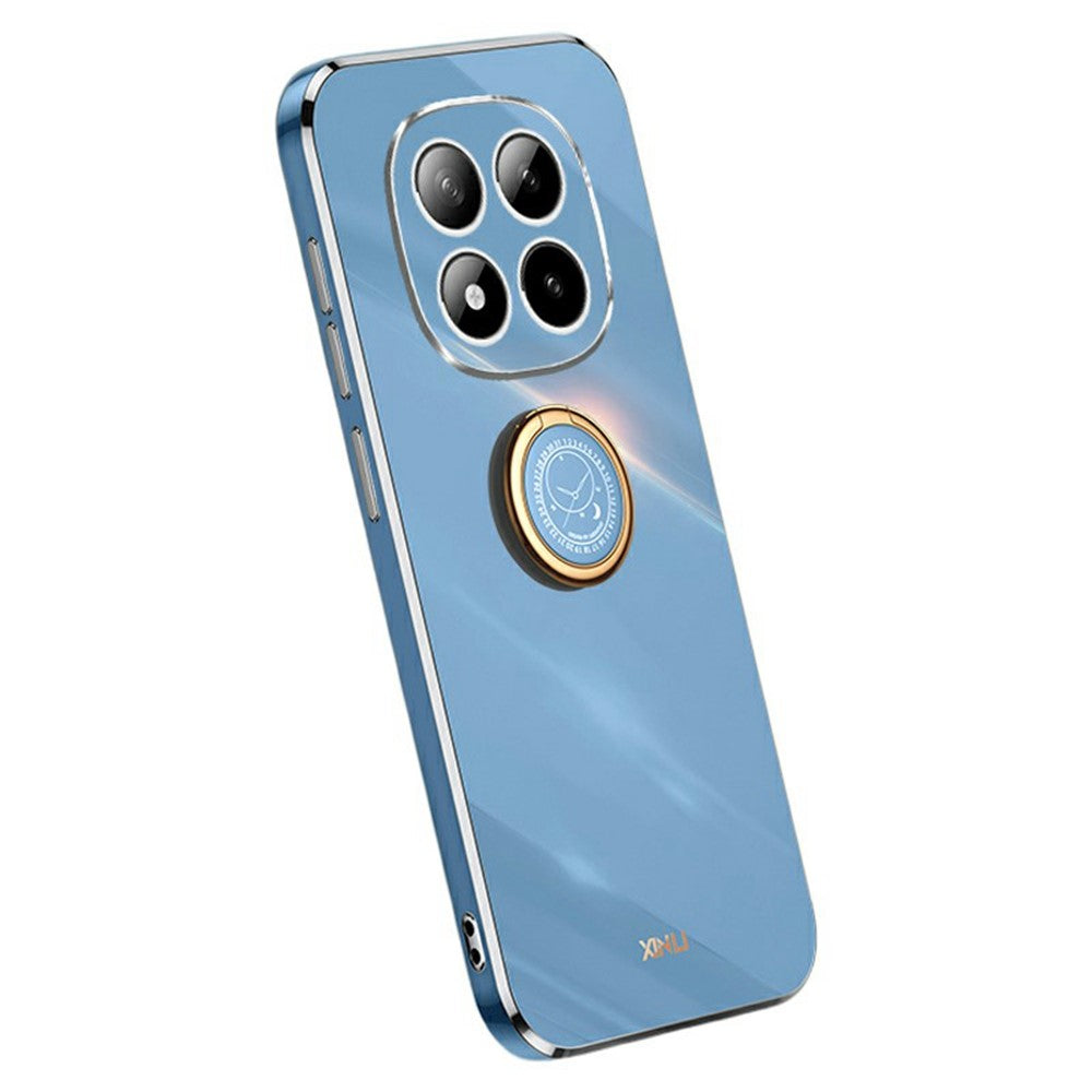 XINLI For Xiaomi Redmi Note 15 Pro 5G (Global) Case Ring Kickstand Electroplating TPU Phone Cover - Blue