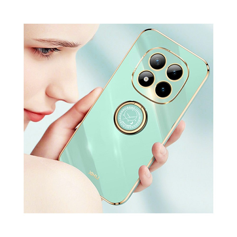 XINLI For Xiaomi Poco M8 Pro 5G / Redmi Note 15 Pro+ 5G (Global) Case Ring Kickstand Electroplating TPU Phone Cover - Pink