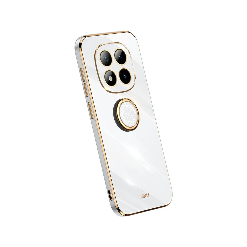 XINLI For Xiaomi Poco M8 Pro 5G / Redmi Note 15 Pro+ 5G (Global) Case Ring Kickstand Electroplating TPU Phone Cover - White