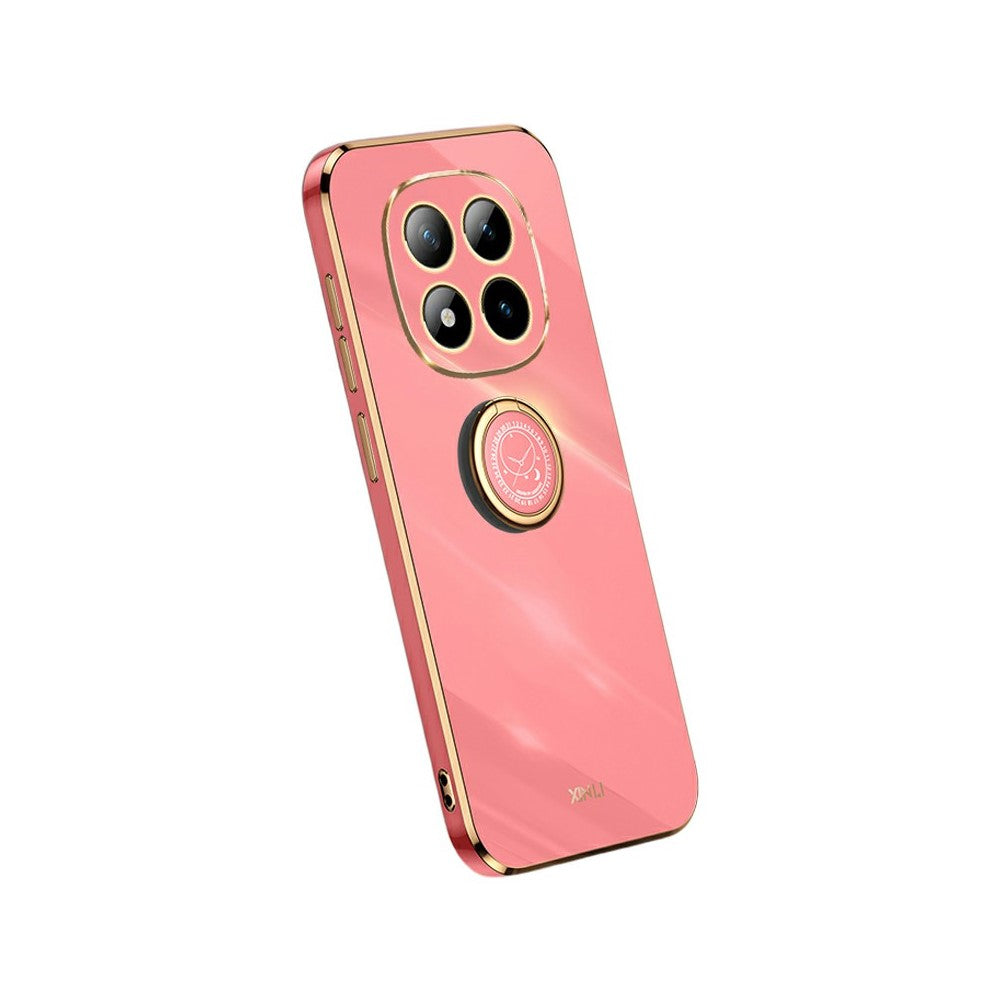 XINLI For Xiaomi Poco M8 Pro 5G / Redmi Note 15 Pro+ 5G (Global) Case Ring Kickstand Electroplating TPU Phone Cover - Red