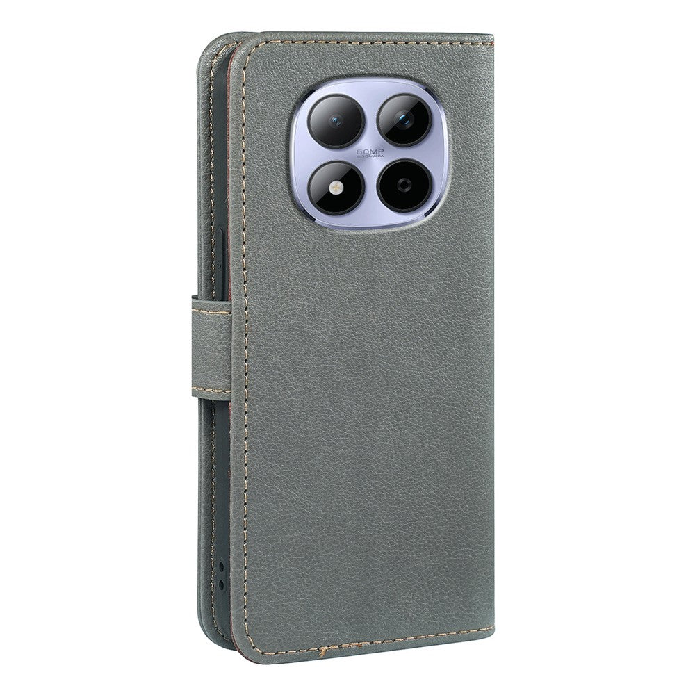 For Xiaomi Redmi Note 15 Pro 5G (Global) Case RFID Blocking Wallet Litchi Texture Leather Phone Cover Magnetic Clasp - Grey
