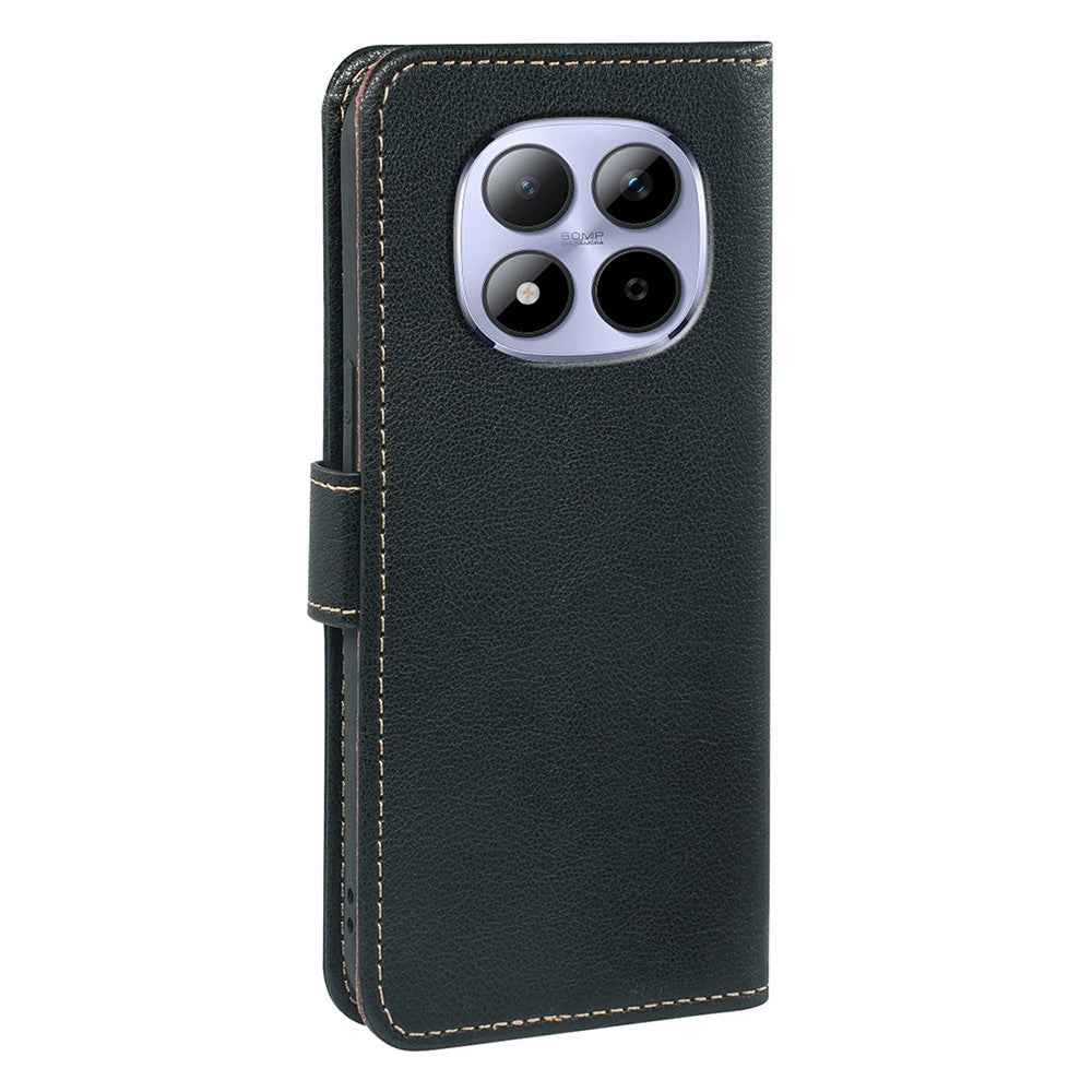 For Xiaomi Redmi Note 15 Pro 5G (Global) Case RFID Blocking Wallet Litchi Texture Leather Phone Cover Magnetic Clasp - Black